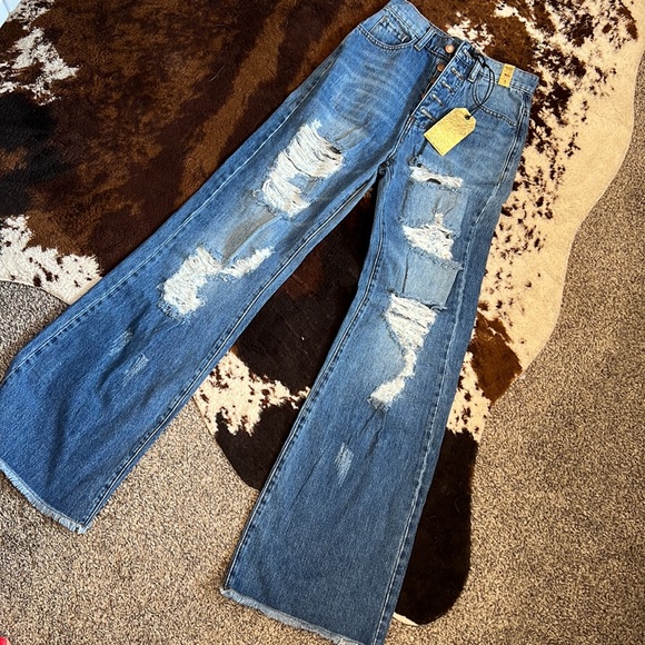 Famous Vibrant Wide Leg Trouser Denim in size 1/25 - Picture 4 of 7